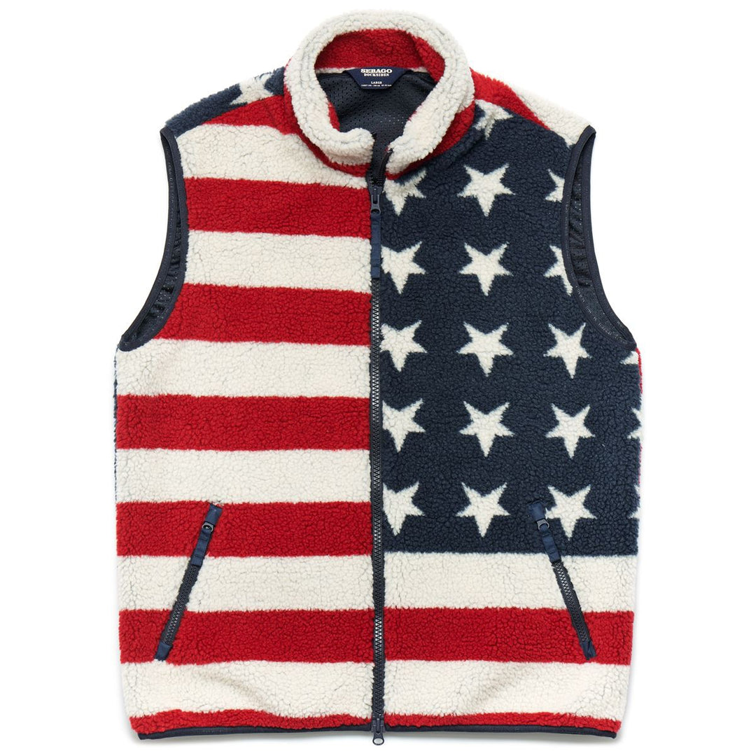 1946Flag Vest | Blue Off White Red Check