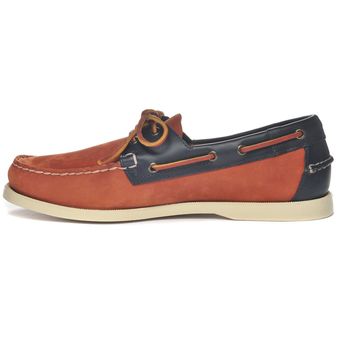 Docksides Portland Nubuck Waxy | Coral - Blue Navy