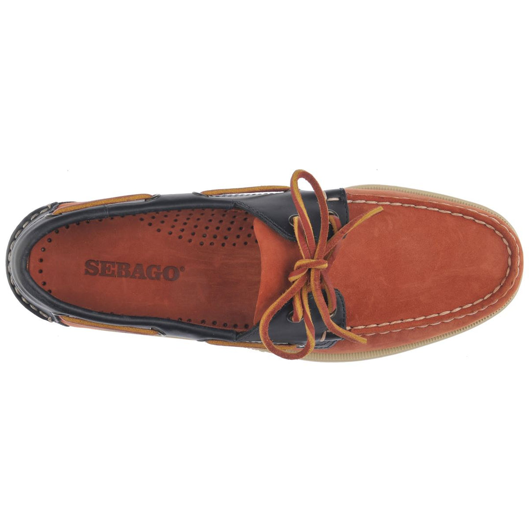 Docksides Portland Nubuck Waxy | Coral - Blue Navy